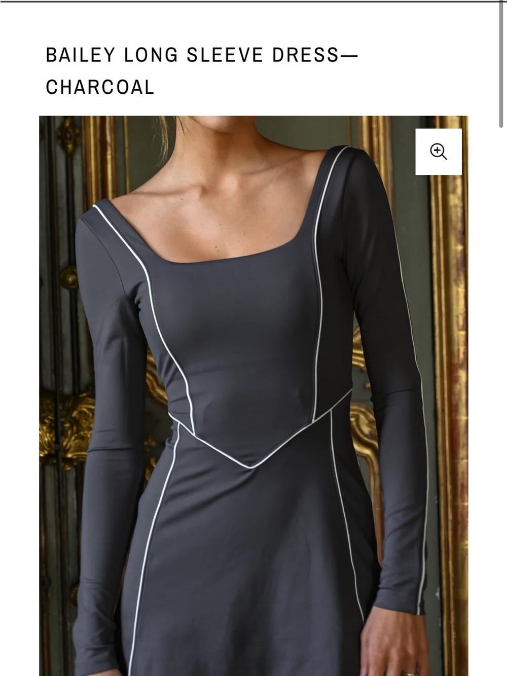 Charcoal Long Sleeve Athletic Dress